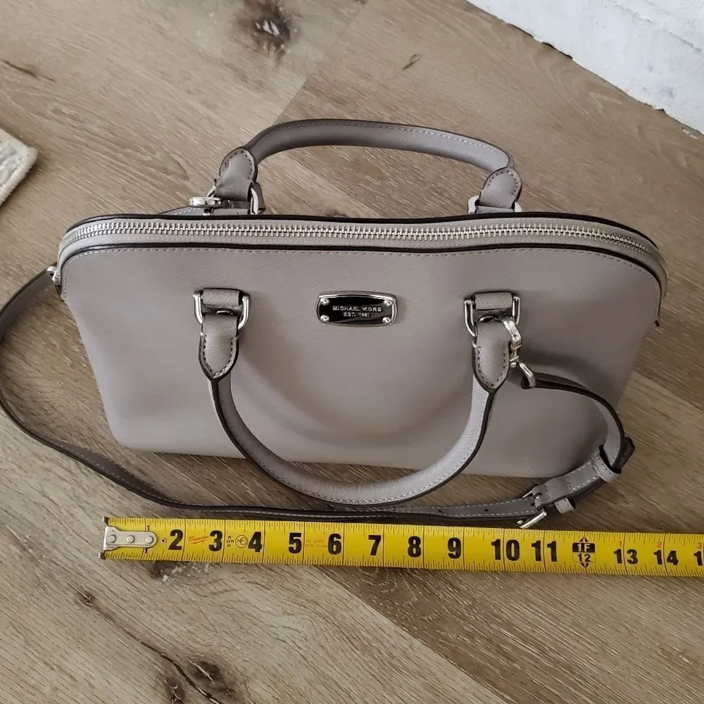 Michael Kors Gray Saffiano Leather Crossbody Satchel